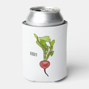 Radish cartoon illustration  can cooler