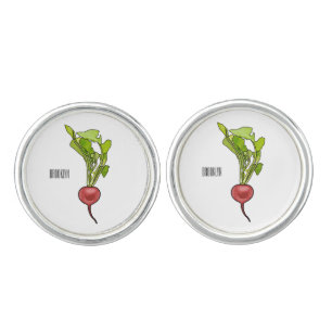 Radish cartoon illustration  cufflinks