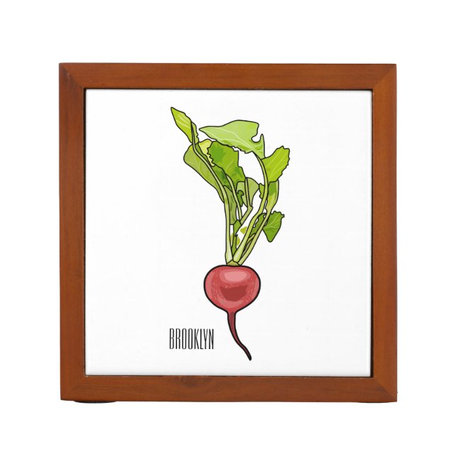 Radish cartoon illustration  desk organizer (Front)