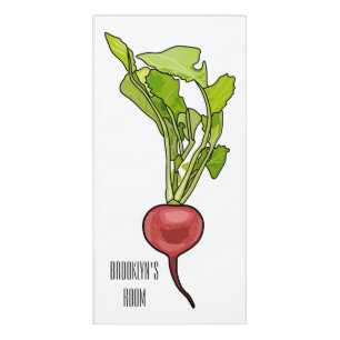 Radish cartoon illustration door sign