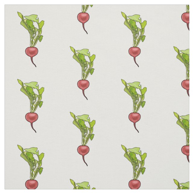 Radish cartoon illustration fabric (Swatch)