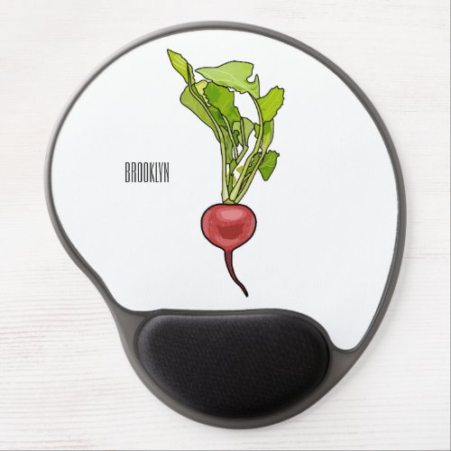 Radish cartoon illustration  gel mouse pad