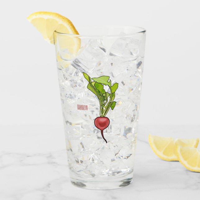 Radish cartoon illustration  glass (Front Ice)
