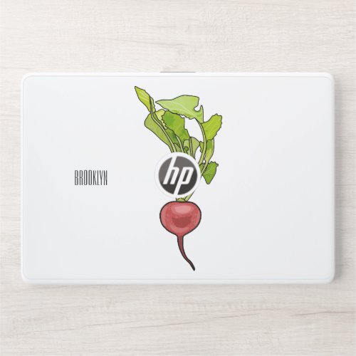 Radish cartoon illustration  HP laptop skin