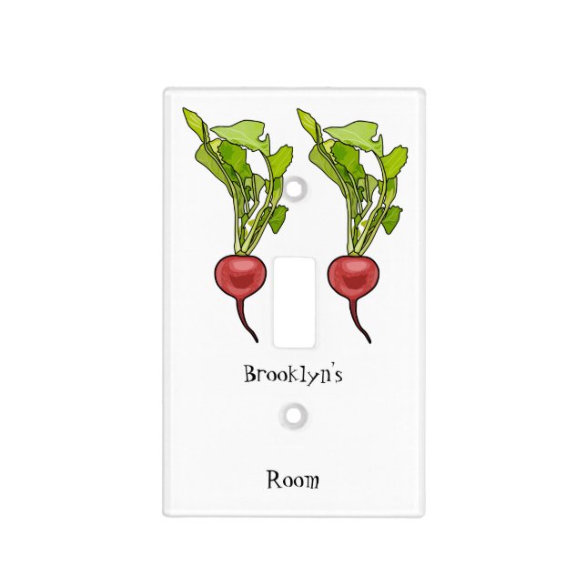 Radish cartoon illustration light switch cover (Front)