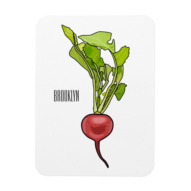 Radish cartoon illustration  magnet (Vertical)