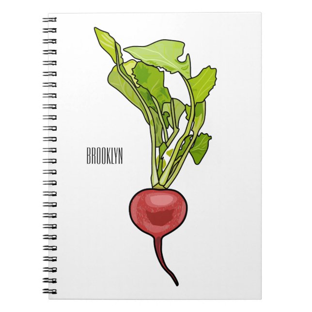 Radish cartoon illustration  notebook (Front)