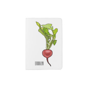 Radish cartoon illustration  passport holder
