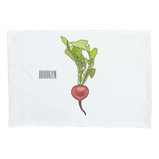 Radish cartoon illustration  pillow case (Front)