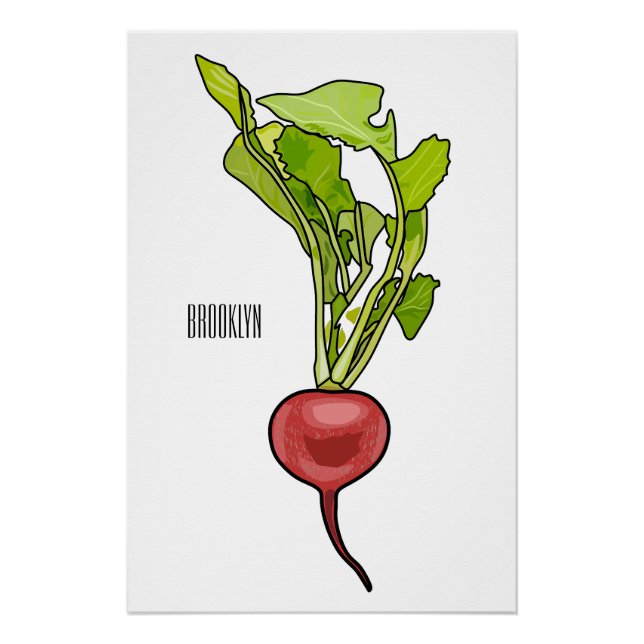 Radish cartoon illustration  poster (Front)