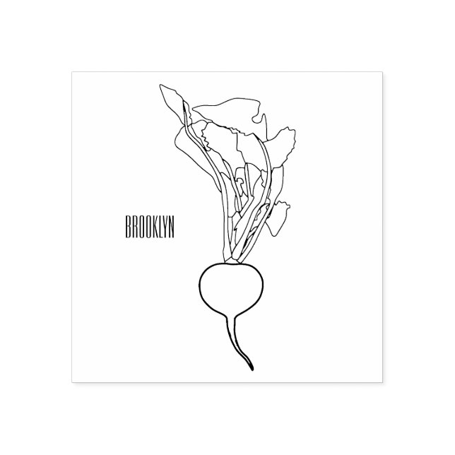 Radish cartoon illustration rubber stamp (Imprint)