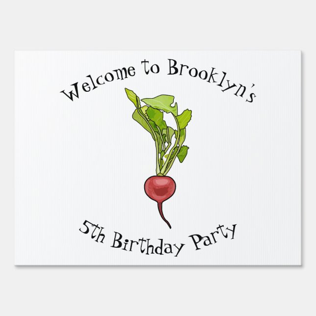 Radish cartoon illustration sign (Front)