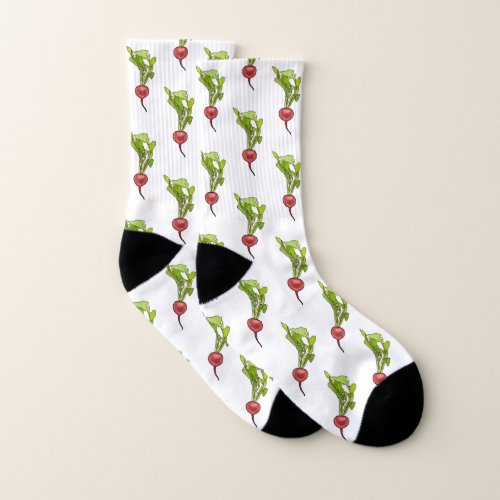 Radish cartoon illustration  socks