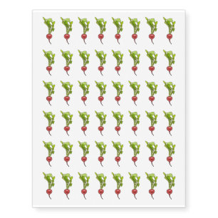 Radish cartoon illustration temporary tattoos