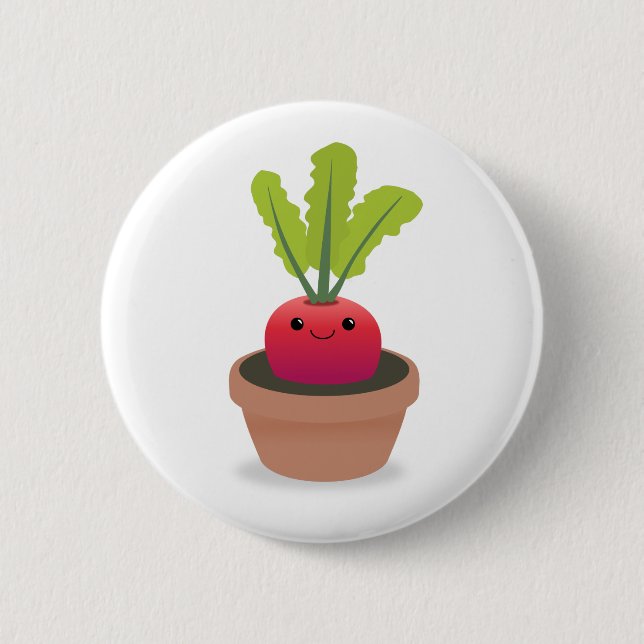Radish Character Button (Front)