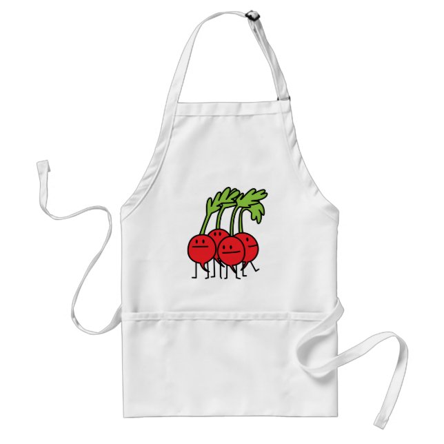 Radish Happy Bunch - Radishes being happy! Adult Apron (Front)