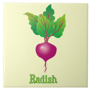 Radish Illustration Decorative Kitchen Accent Tile