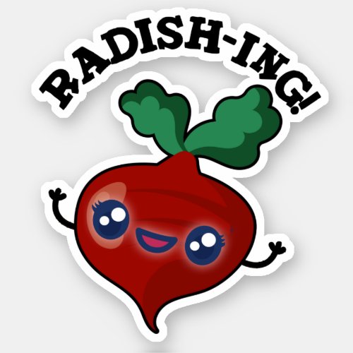 Radish_ing Funny Veggie Radish Pun Sticker