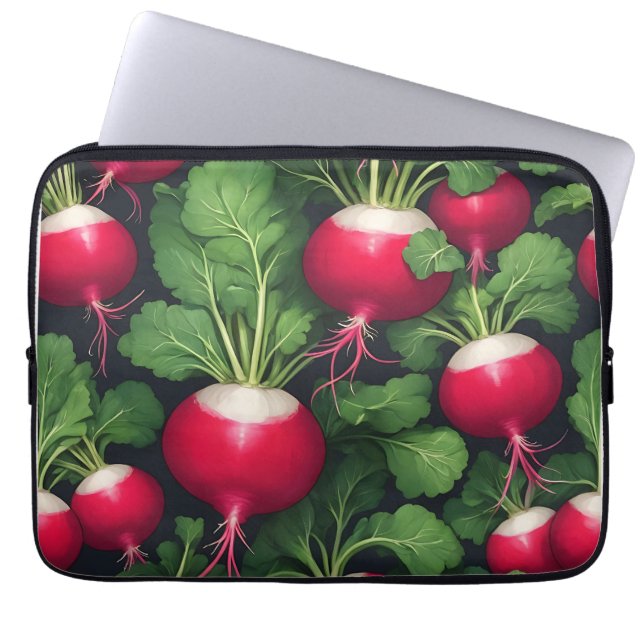 Radish Pattern Fresh Vegetable Laptop Sleeve (Front)