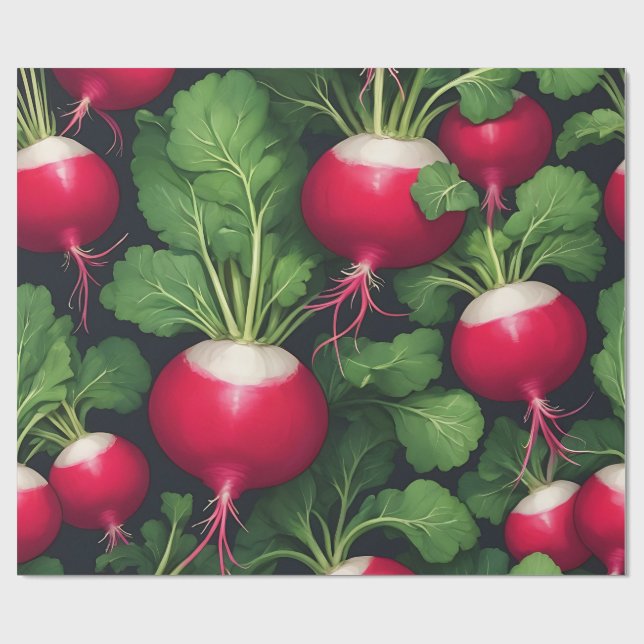 Radish Pattern Fresh Vegetable Wrapping Paper (Flat)