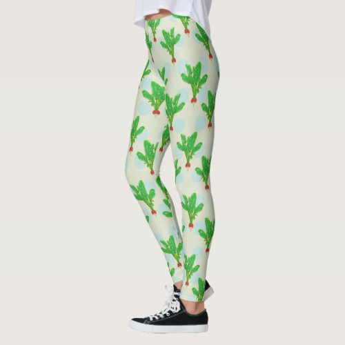 Radish pattern vector radishes leggings