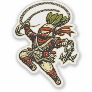 Radish Raider — Funny Daikon Ninja Scout Vintage Sticker