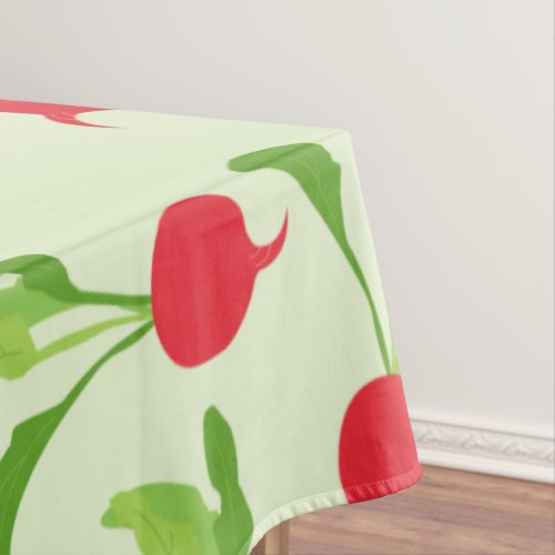 Radish Red Green Pattern Tablecloth