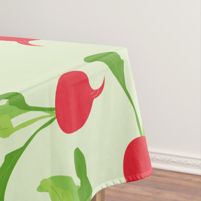 Radish Red Green Pattern Tablecloth (In Situ)