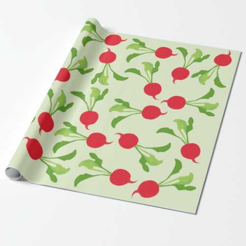 Radish Red Green Pattern Wrapping Paper
