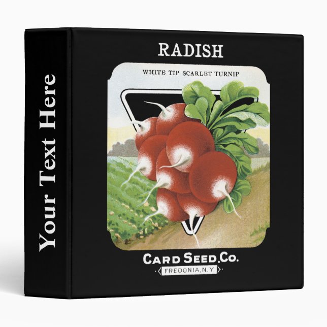 Radish Seed Packet Label 3 Ring Binder (Front/Spine)