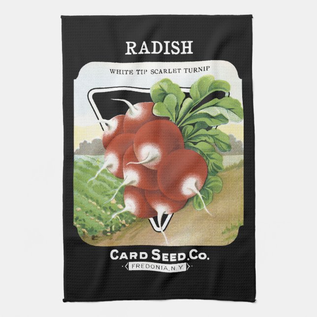 Radish Seed Packet Label Towel (Vertical)