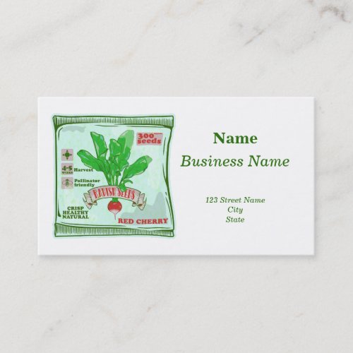 Radish Seeds Business Card