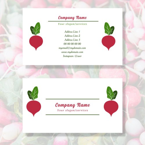 Radish Vegetable Business Card