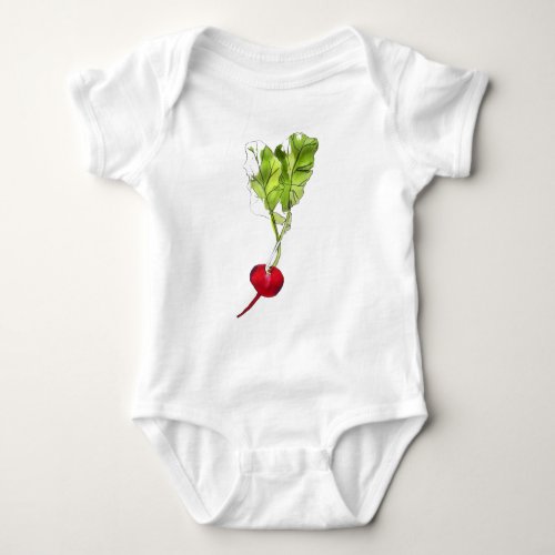 Radish vegetable watercolour illustration art baby bodysuit