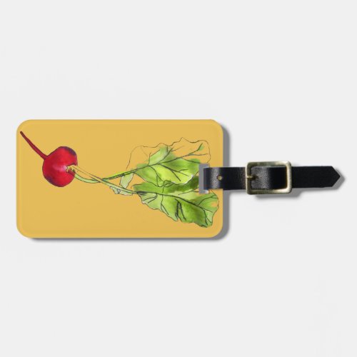 Radish vegetable watercolour illustration art luggage tag