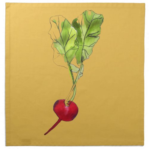 Radish vegetable watercolour illustration art napkin