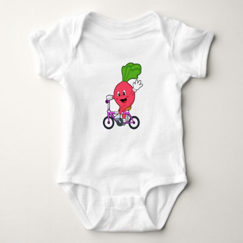 Radish with Bicycle Baby Bodysuit