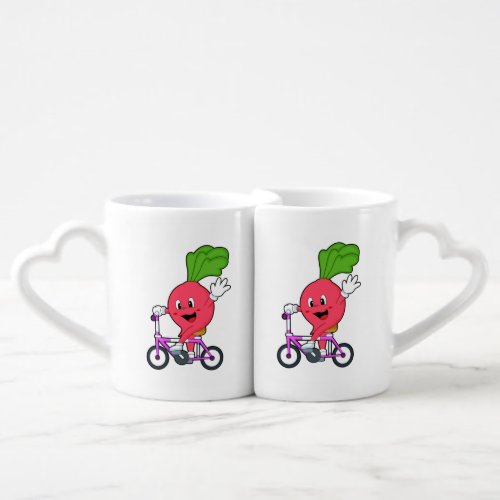 Radish with Bicycle Coffee Mug Set