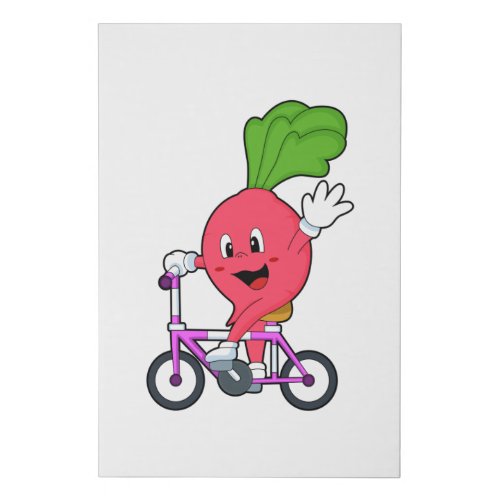 Radish with Bicycle Faux Canvas Print
