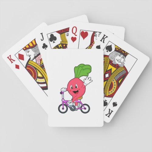 Radish with Bicycle Poker Cards