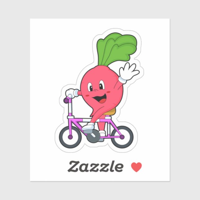 Radish with Bicycle Sticker (Sheet)