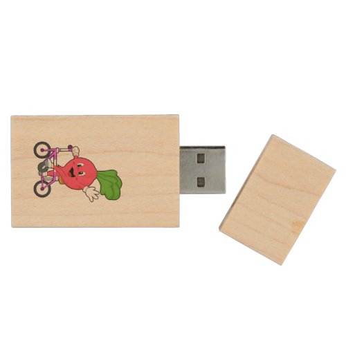 Radish with Bicycle Wood Flash Drive