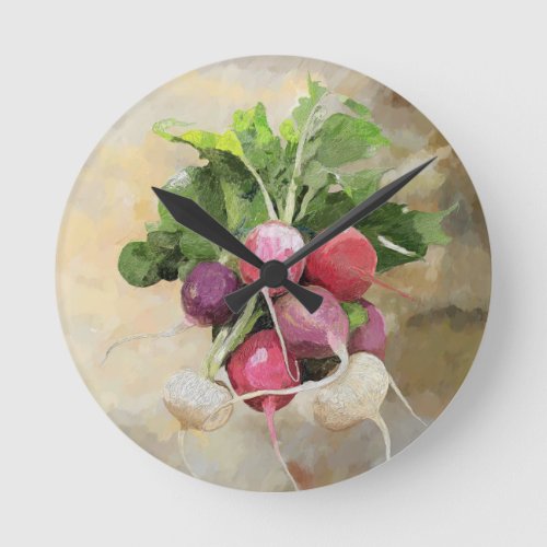 Radishes Round Clock