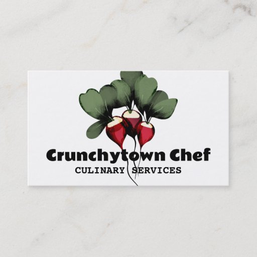 Customizable radishes vegetable chef catering business cards