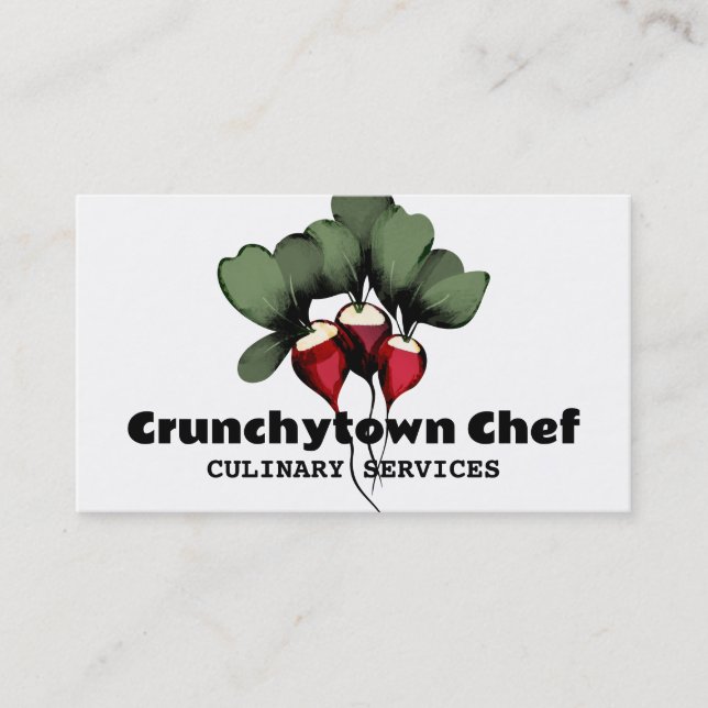 radishes vegetable chef catering business cards (Front)