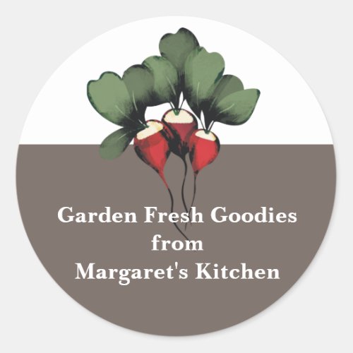 radishes vegetable kitchen gift tags stickers