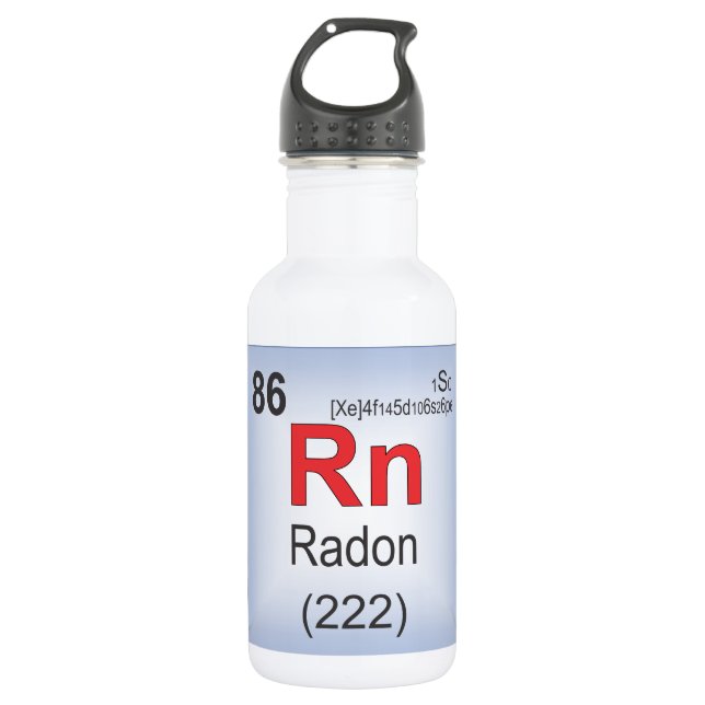 Radon Individual Element of the Periodic Table Stainless Steel Water Bottle (Front)