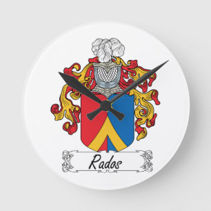 Rados Family Crest Round Clock