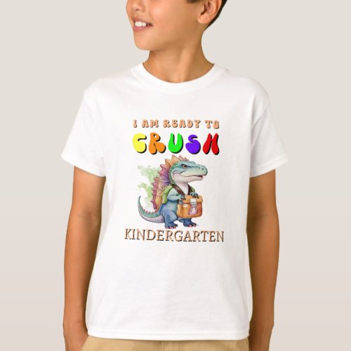 Rady to crush kindergarten back to school dinosaur T_Shirt