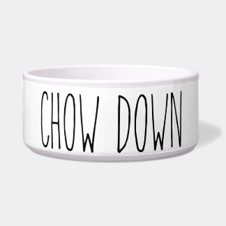RAE DUNN Inspired Chow Down Pet Food Bowl